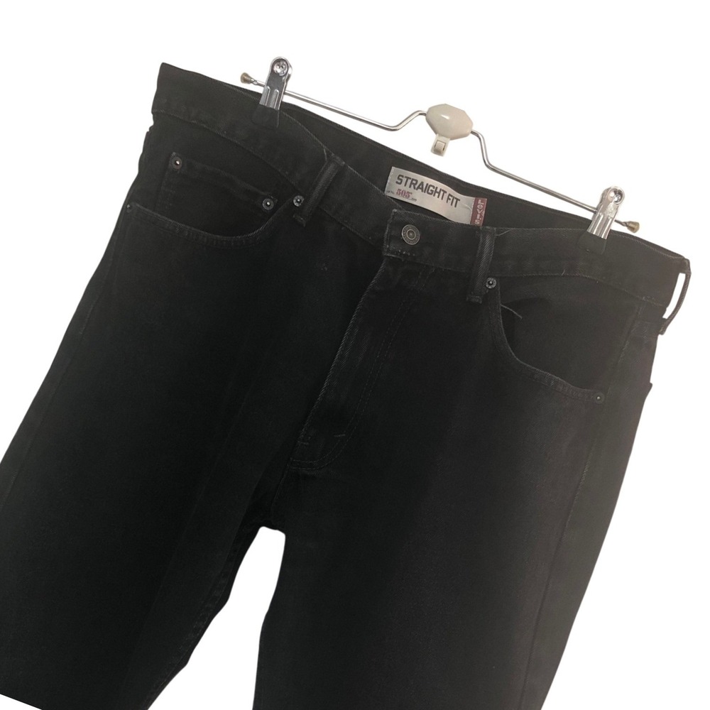 Levis 505 Black Straight Leg Jeans Work Gorpcore Utility Mens 36x30‎ FIT 36x29.5